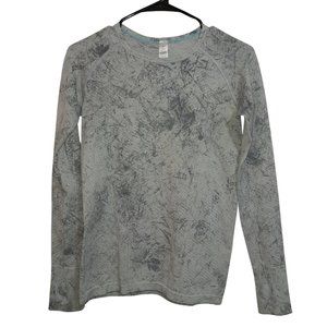Ivivva by Lululemon Gray Tye Dye Fly Tech Long Sleeve Tee Kids Size 14